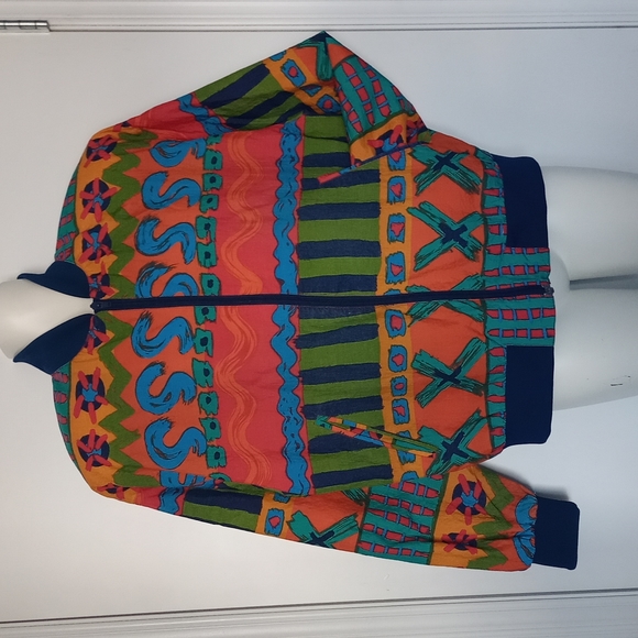 Jackets & Blazers - Bright Ultra 90's Patterned Print Bomber Jacket